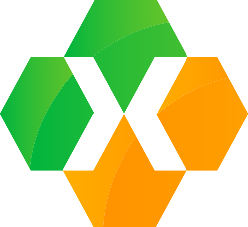 綠色橙色字母X矢量logo圖標(biāo) logo png