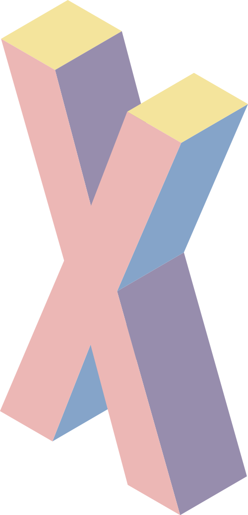 彩色立體字母X拼色矢量logo圖片 logo png